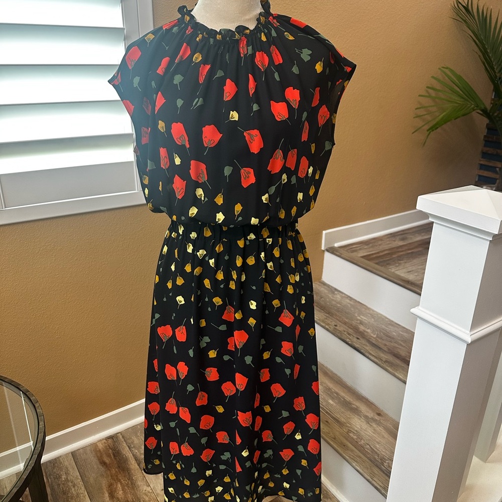 Banana Republic Black Dress with Yellow Accents